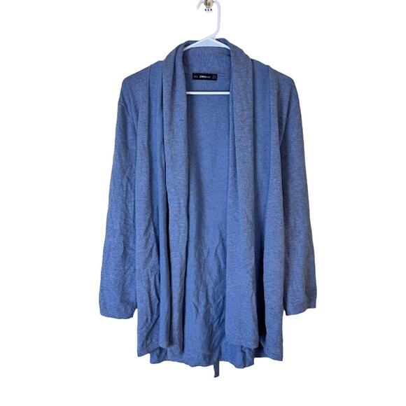 Zara Women's Open Front Tied Back Cardigan Sweater Light Blue Size M Knit - Picture 3 of 9